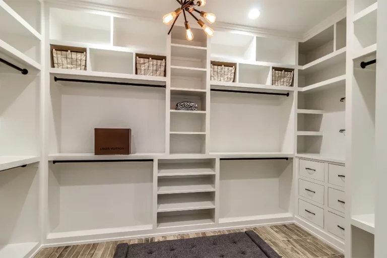 White custom shelves for home storage solutions