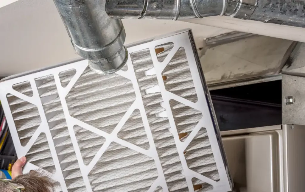 Air filter for home heating system