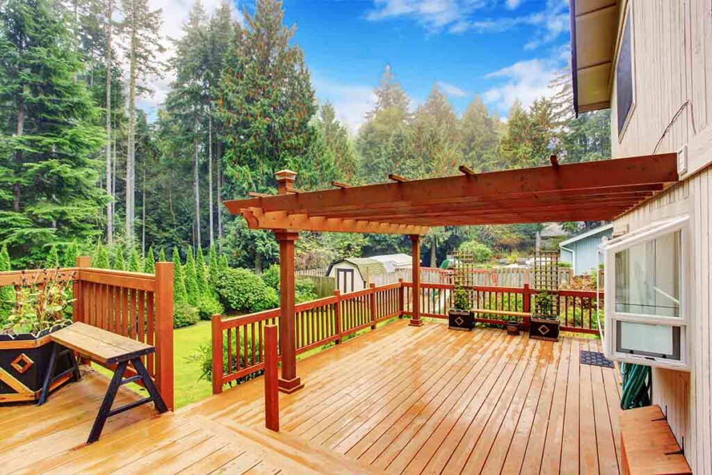 Wood Deck of contemporary home